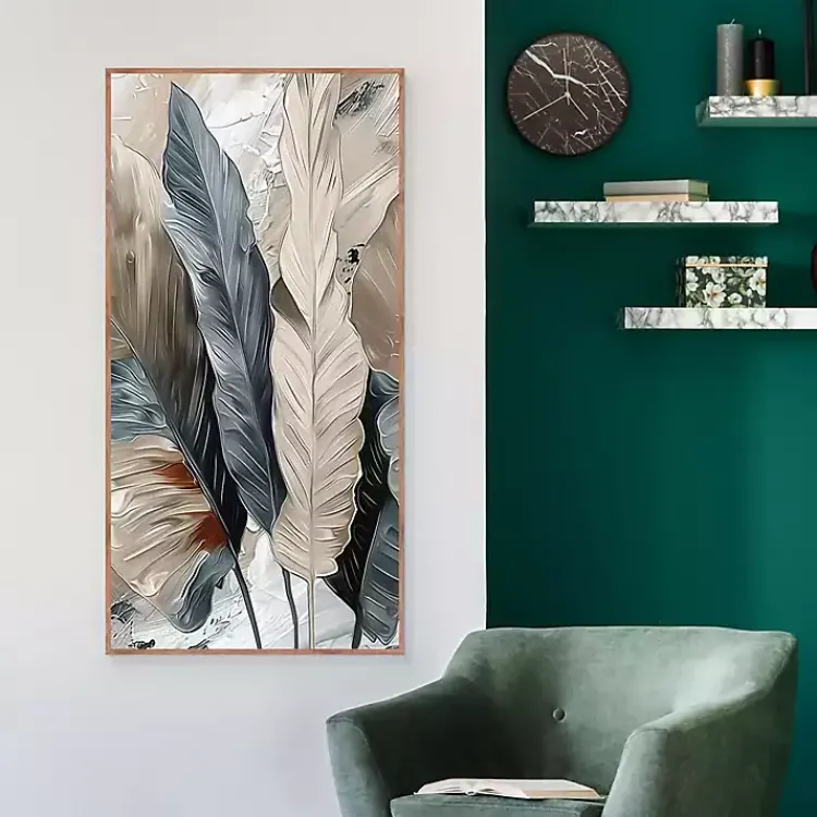 Canvas Art-Kirklands Home Banana Leaves Framed Canvas Art Print Multi