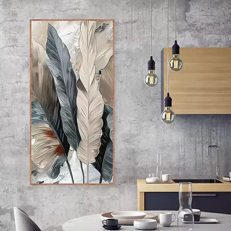 Canvas Art-Kirklands Home Banana Leaves Framed Canvas Art Print Multi