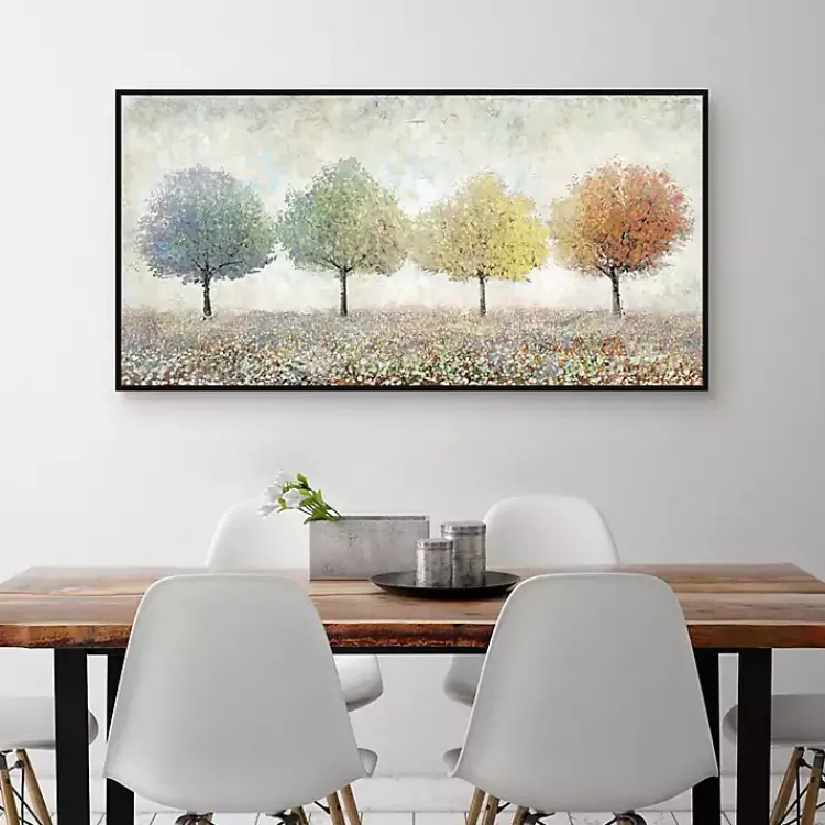 Canvas Art-Kirklands Home Transitional Trees Framed Canvas Art Print Multi