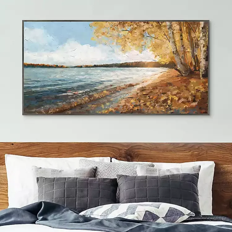 Canvas Art-Kirklands Home Lakeside Colors Framed Canvas Art Print Multi