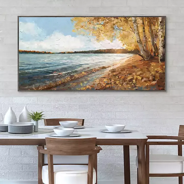 Canvas Art-Kirklands Home Lakeside Colors Framed Canvas Art Print Multi