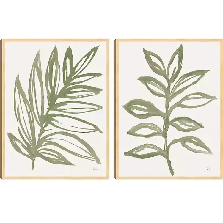 Canvas Art-Kirklands Home Nature in Sage Framed Canvas Art Prints, Set of 2