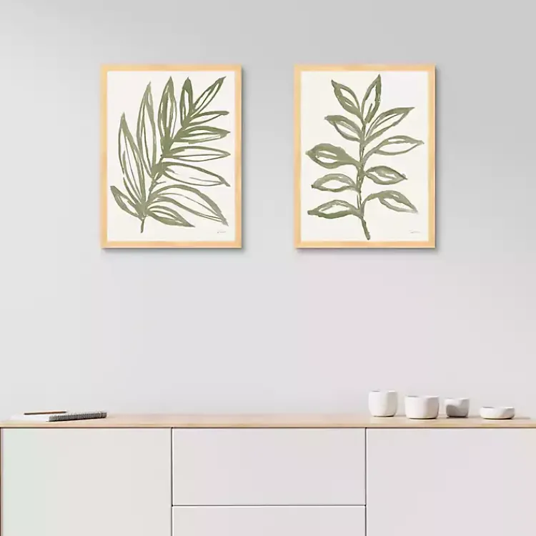 Canvas Art-Kirklands Home Nature in Sage Framed Canvas Art Prints, Set of 2