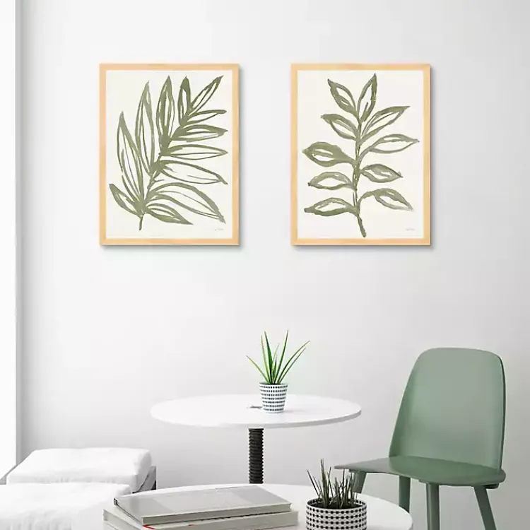 Canvas Art-Kirklands Home Nature in Sage Framed Canvas Art Prints, Set of 2