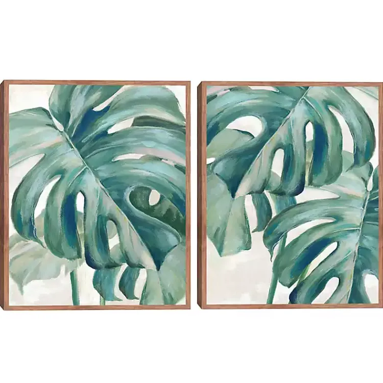 Canvas Art-Kirklands Home Jungle Symphony Framed Canvas Art Prints, Set of 2 Green