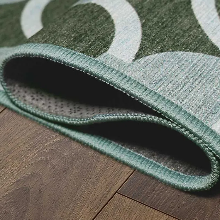 Area Rugs-Kirklands Home Dula Sage Green Washable Area Rug, 3x5