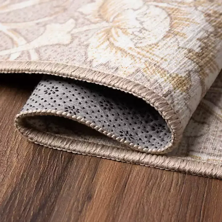 Area Rugs-Kirklands Home Kalini Natural Floral Washable Area Rug, 3x5