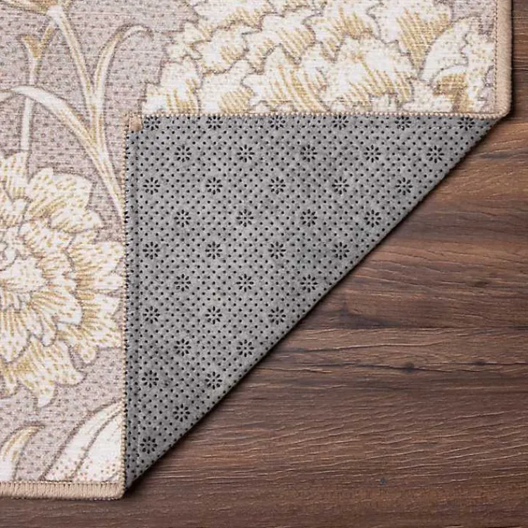 Area Rugs-Kirklands Home Kalini Natural Floral Washable Area Rug, 5x7