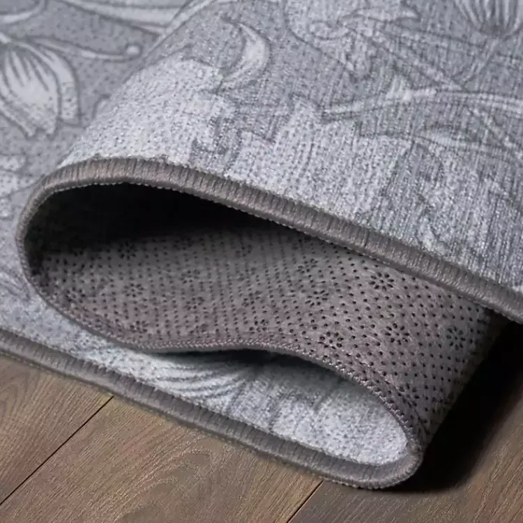 Area Rugs-Kirklands Home Kalini Floral Washable Area Rug, 5x7 Gray