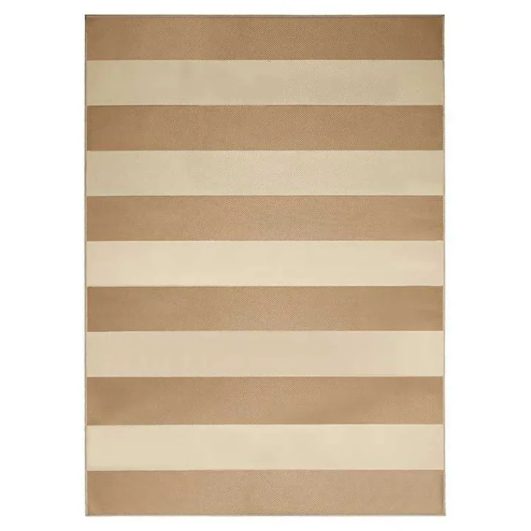 Area Rugs-Kirklands Home Anika Natural Striped Washable Area Rug, 5x7