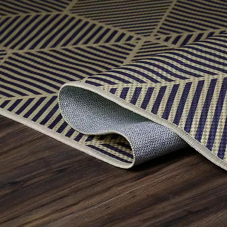 Area Rugs-Kirklands Home Navy Geometric Washable Area Rug, 5x7 Blue