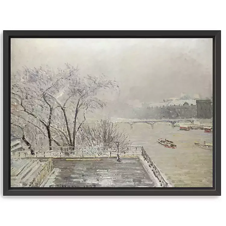 Canvas Art-Kirklands Home The Louvre Under Snow Framed Canvas Art Print White