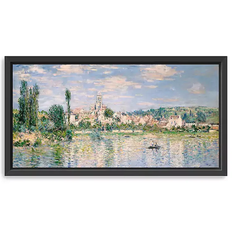 Canvas Art-Kirklands Home Vetheuil in Summer Framed Canvas Art Print Blue