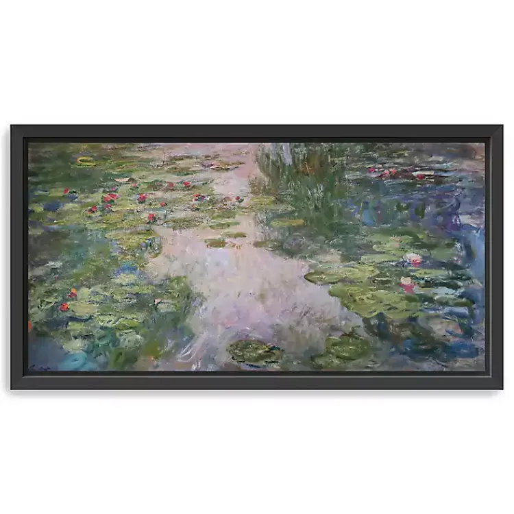 Canvas Art-Kirklands Home Monet Water Lilies Framed Canvas Art Print Green