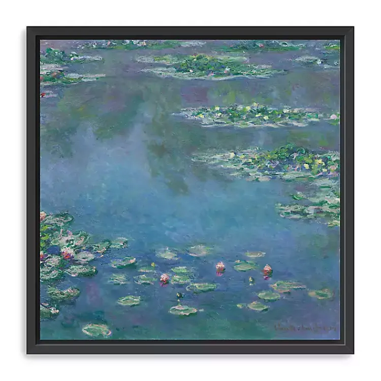 Canvas Art-Kirklands Home Water Lilies 1906 Framed Canvas Art Print Blue