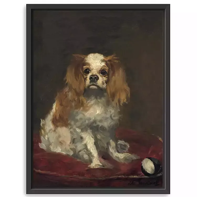 Canvas Art-Kirklands Home A King Charles Spaniel Framed Canvas Art Print Brown