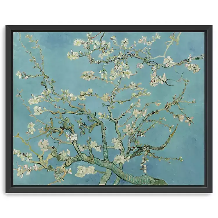 Canvas Art-Kirklands Home Almond Blossom Framed Canvas Art Print, 22x18 in. Blue