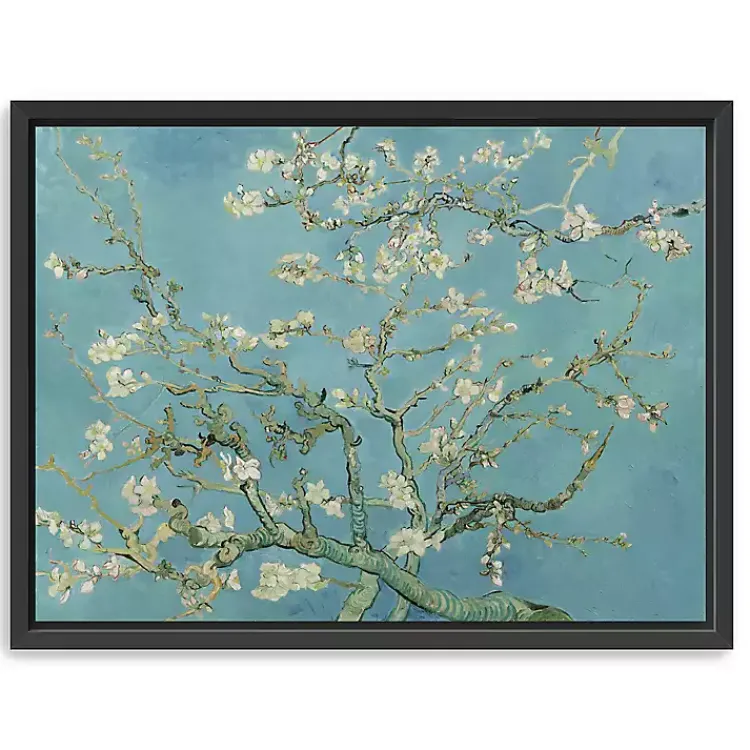 Canvas Art-Kirklands Home Almond Blossom Framed Canvas Art Print, 42x32 in. Blue