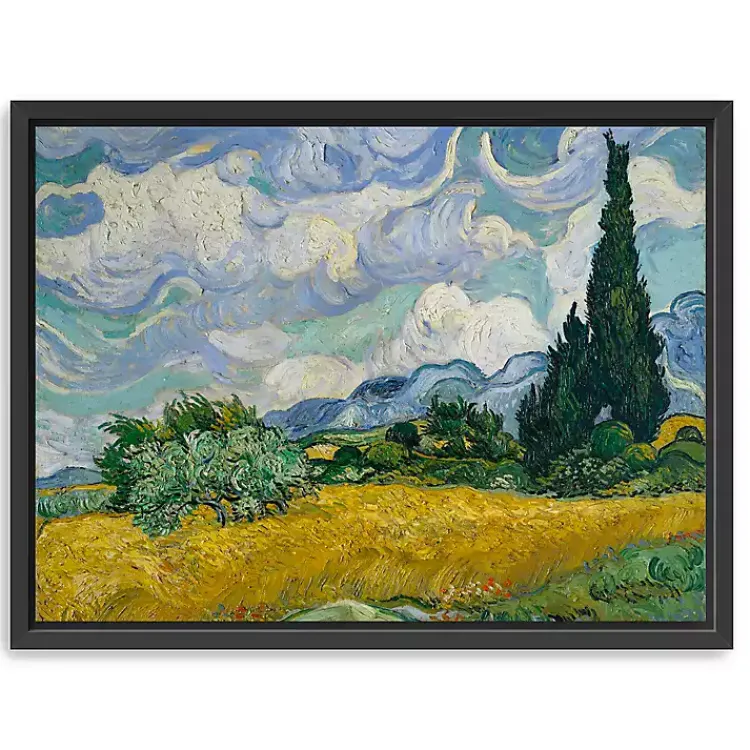 Canvas Art-Kirklands Home Wheat Field with Cypresses Canvas Print, 26x20 in.