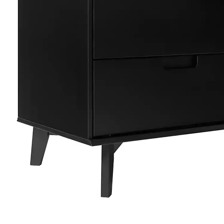 Dressers & Chests-Kirklands Home Grooved Handle 6-Drawer Dresser Black