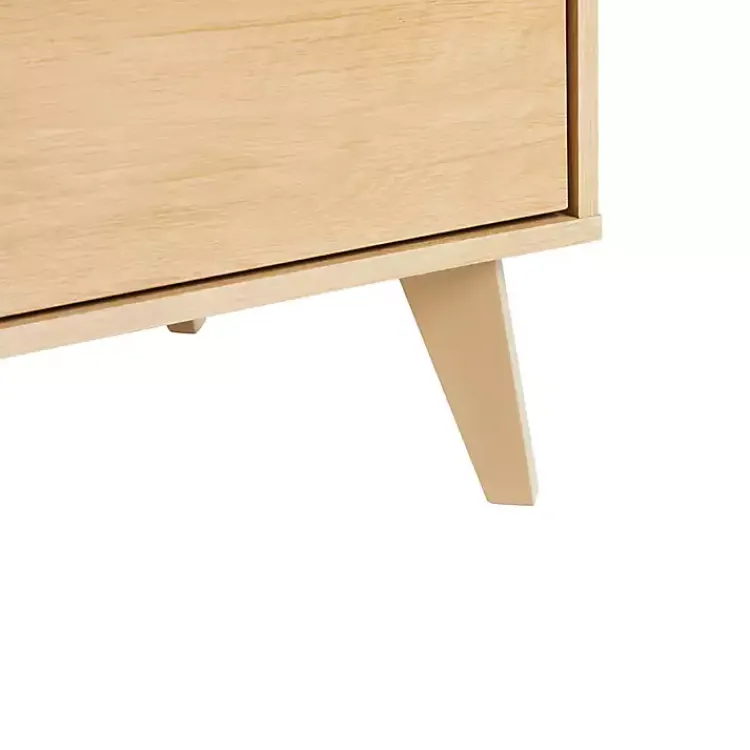 Dressers & Chests-Kirklands Home Oak Wood Simple Grooved Handle 6-Drawer Dresser Tan