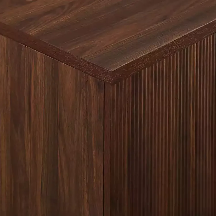 Cabinets & Sideboards-Kirklands Home Walnut Wood Scandinavian 4-Door Sideboard Brown