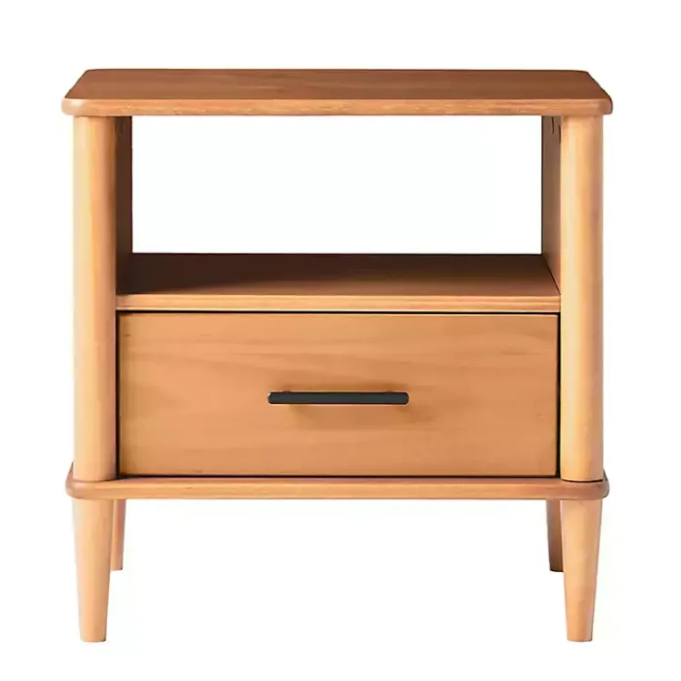 Nightstands-Kirklands Home Caramel Wood Cubby Nightstand Brown