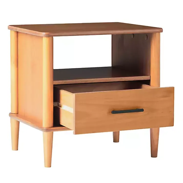Nightstands-Kirklands Home Caramel Wood Cubby Nightstand Brown