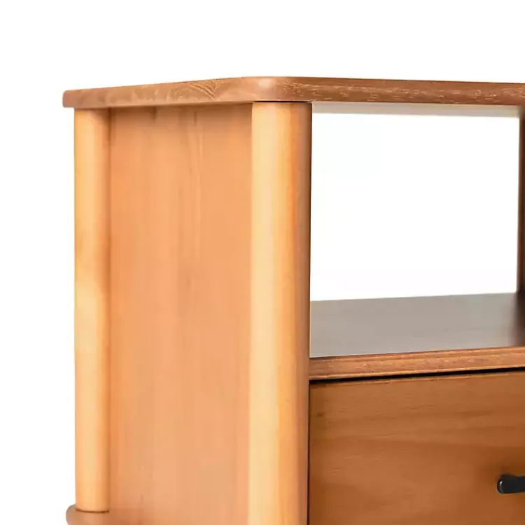 Nightstands-Kirklands Home Caramel Wood Cubby Nightstand Brown