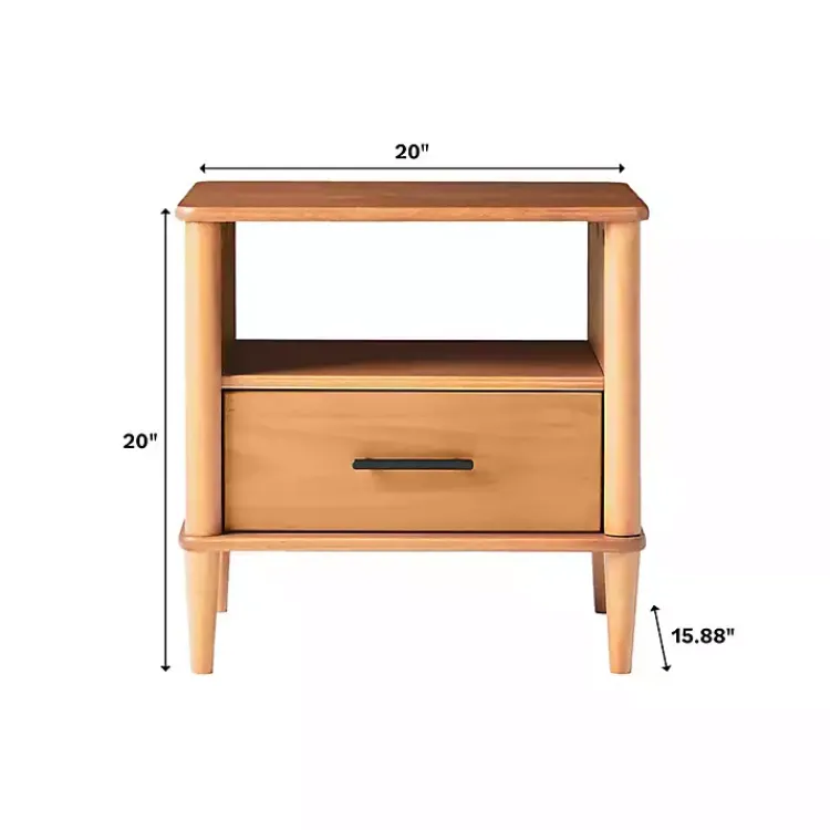 Nightstands-Kirklands Home Caramel Wood Cubby Nightstand Brown