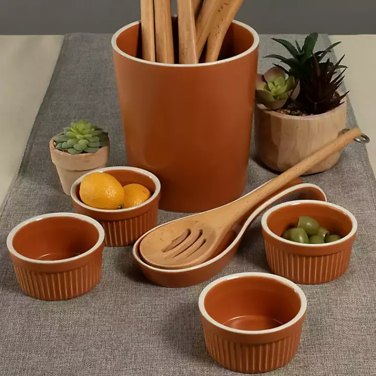 Kitchen Accessories-Kirklands Home Tempo Terracotta 6-pc. Countertop Accessory Set Brown