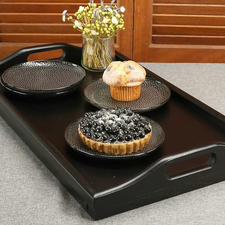 Serving & Entertaining-Kirklands Home Bamboo Standing Serving Tray Black