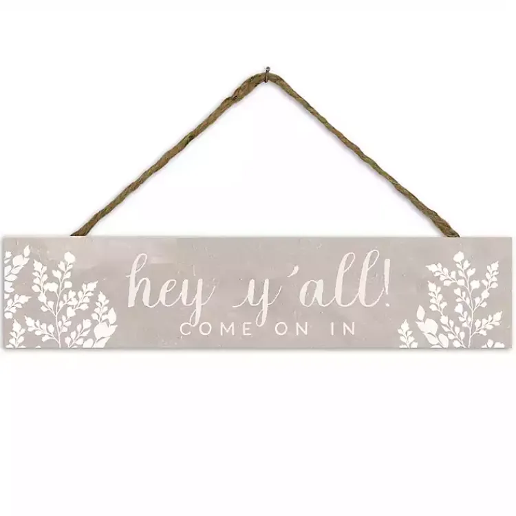 Wall Quotes & Signs-Kirklands Home Come On In Botanical Wall Plaque Gray