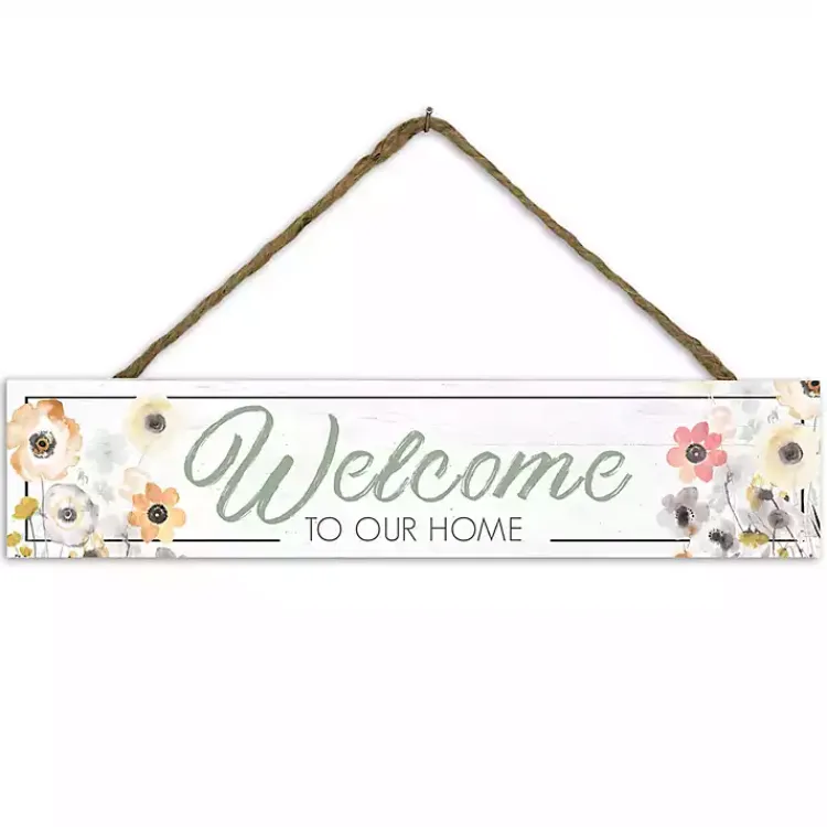 Wall Quotes & Signs-Kirklands Home Welcome to Our Home Floral Wall Plaque
