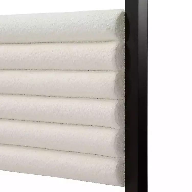 Beds & Headboards-Kirklands Home White Boucle Upholstered Black Canopy Queen Bed