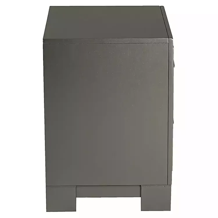 Nightstands-Kirklands Home Metallic Wood Jovan Nightstand Gray