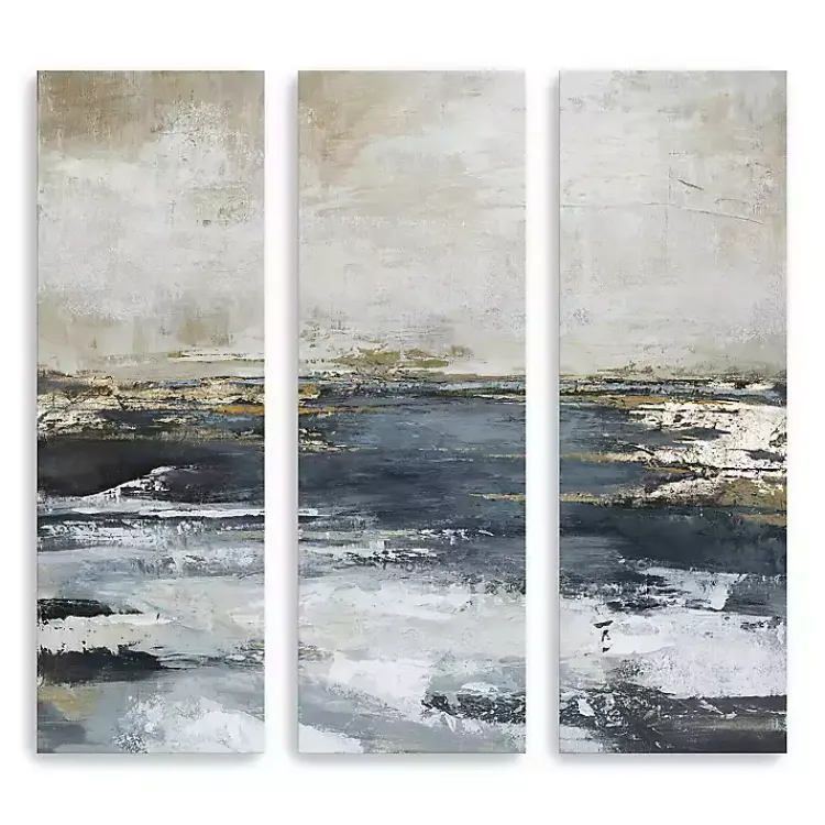 Canvas Art-Kirklands Home Bay Canvas Art Prints, Set fof 3 Blue