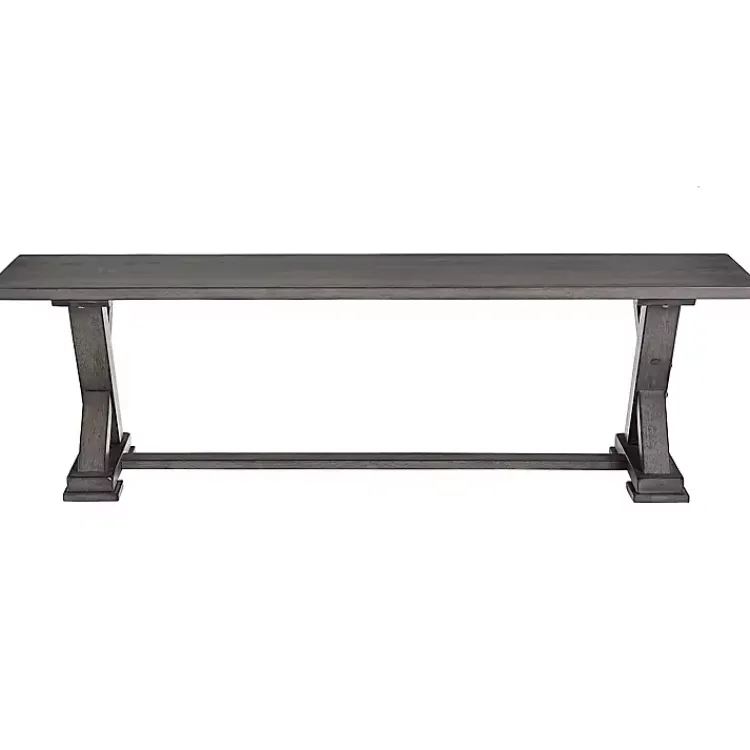 Dining Chairs-Kirklands Home Wood Harbor Dining Bench Gray