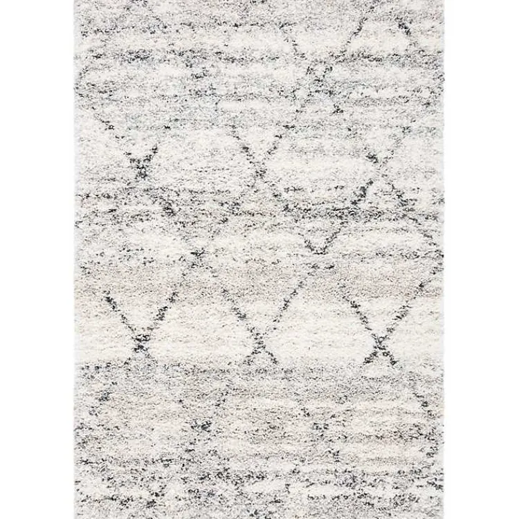Area Rugs-Kirklands Home Gray and Ivory Fontana Shag Area Rug, 8x10