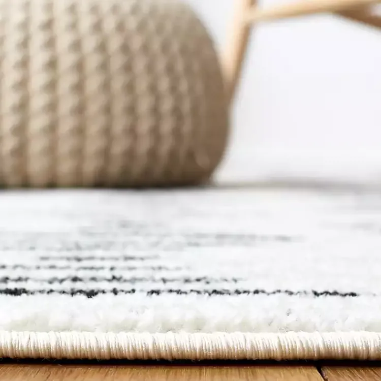 Area Rugs-Kirklands Home Black and Ivory Tulum Geometric Area Rug, 5x7