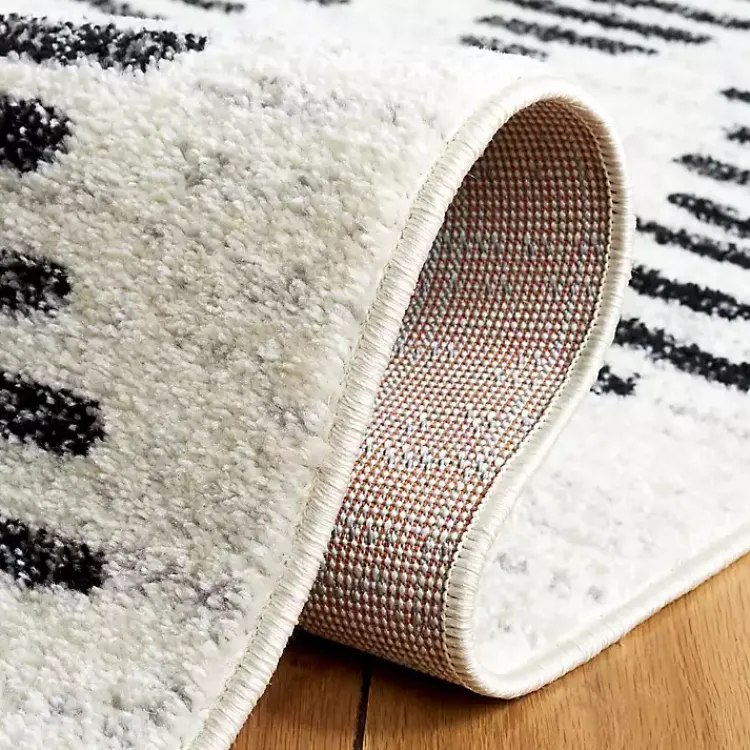 Area Rugs-Kirklands Home Black and Ivory Tulum Geometric Area Rug, 5x7