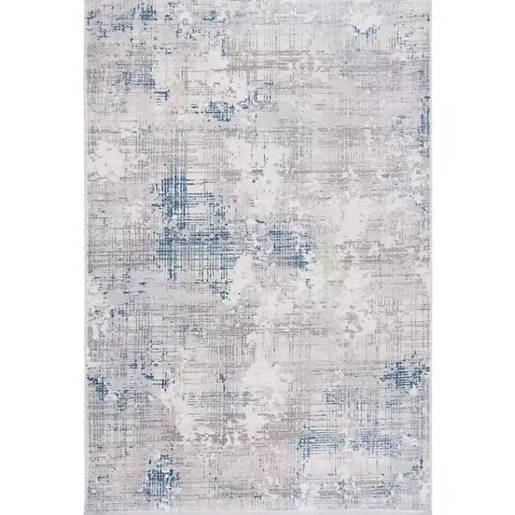 Area Rugs-Kirklands Home Gray and Blue Whisper Abstract Area Rug, 5x7