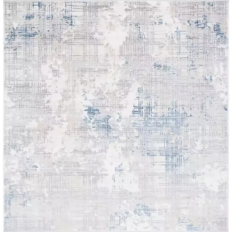 Area Rugs-Kirklands Home Gray and Blue Whisper Abstract Area Rug, 6x6