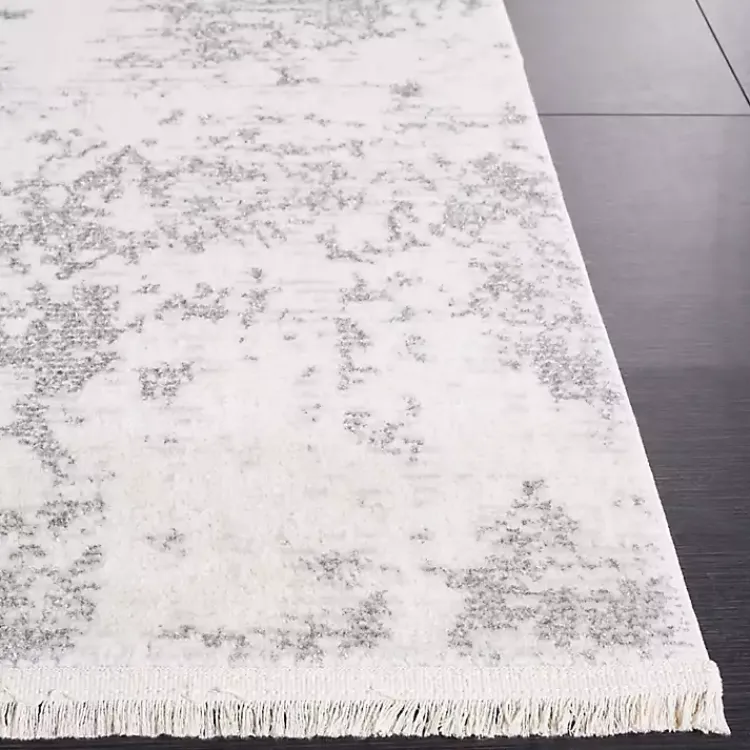 Area Rugs-Kirklands Home Gray and Ivory Whisper Abstract Runner, 2x8