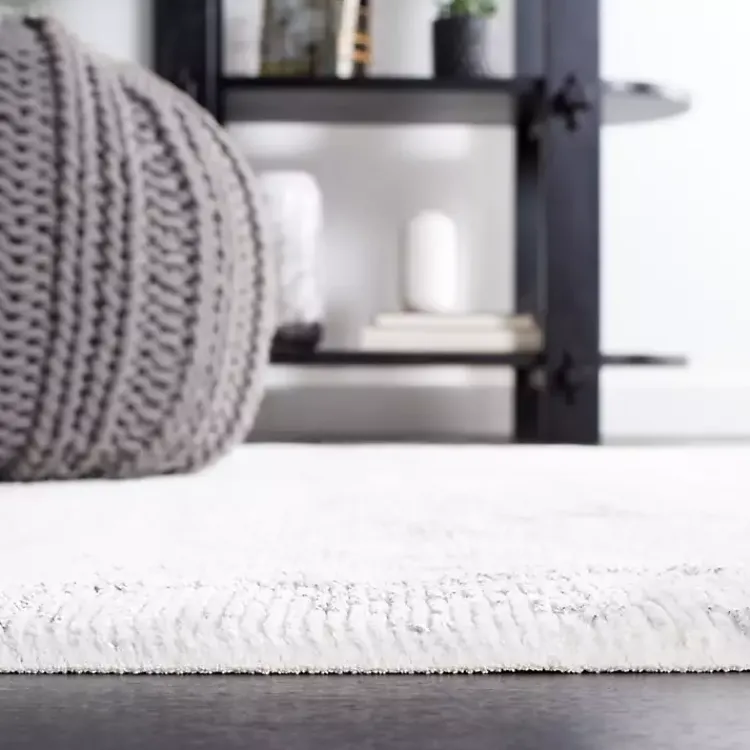 Area Rugs-Kirklands Home Gray and Ivory Whisper Abstract Runner, 2x8