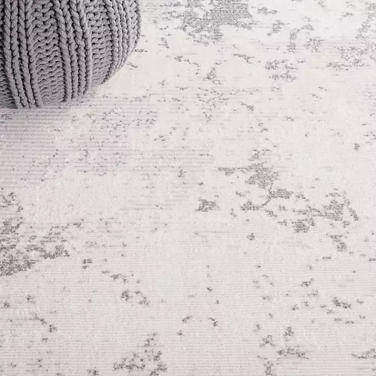 Area Rugs-Kirklands Home Gray and Ivory Whisper Abstract Runner, 2x8