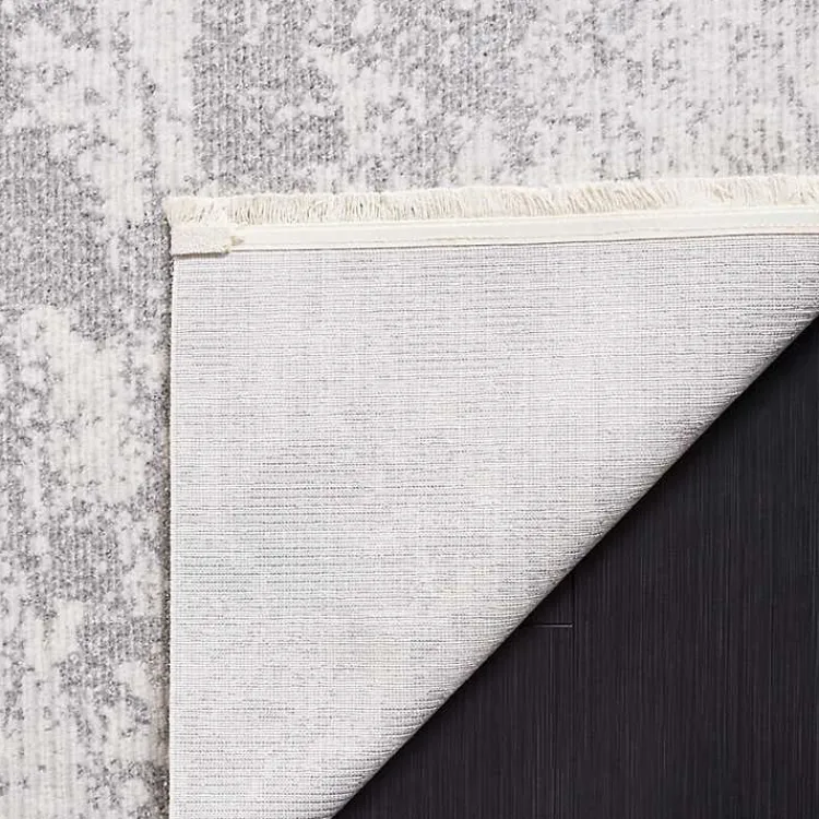 Area Rugs-Kirklands Home Gray and Ivory Whisper Abstract Runner, 2x8