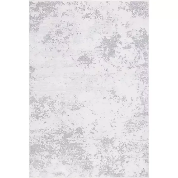 Area Rugs-Kirklands Home Gray and Ivory Whisper Abstract Area Rug, 5x7