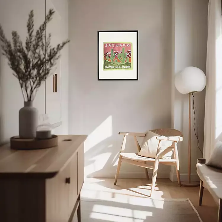 Framed Art-Kirklands Home Pink Saguaro Framed Art Print