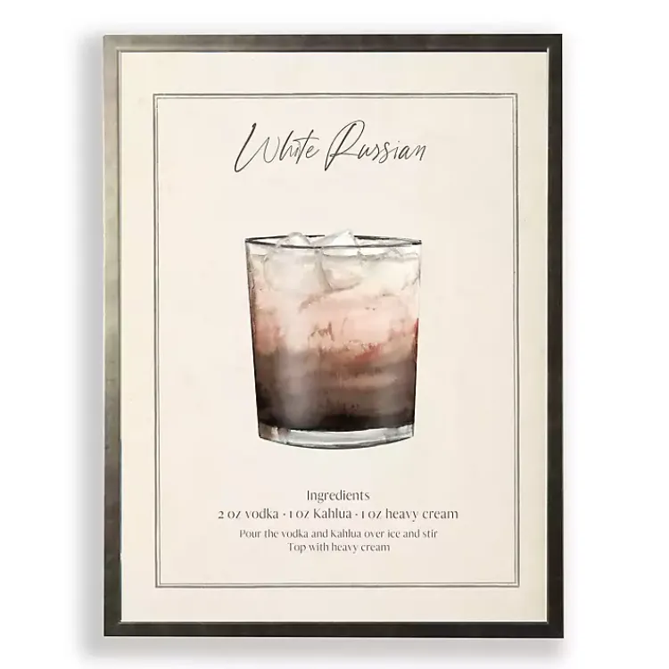 Framed Art-Kirklands Home White Russian Framed Art Print Brown